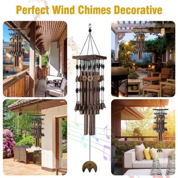 WindChimes for Outside,30"Memorial WindChime with 24Copper Tubes & 16Copper Bell - Picture 3 of 7